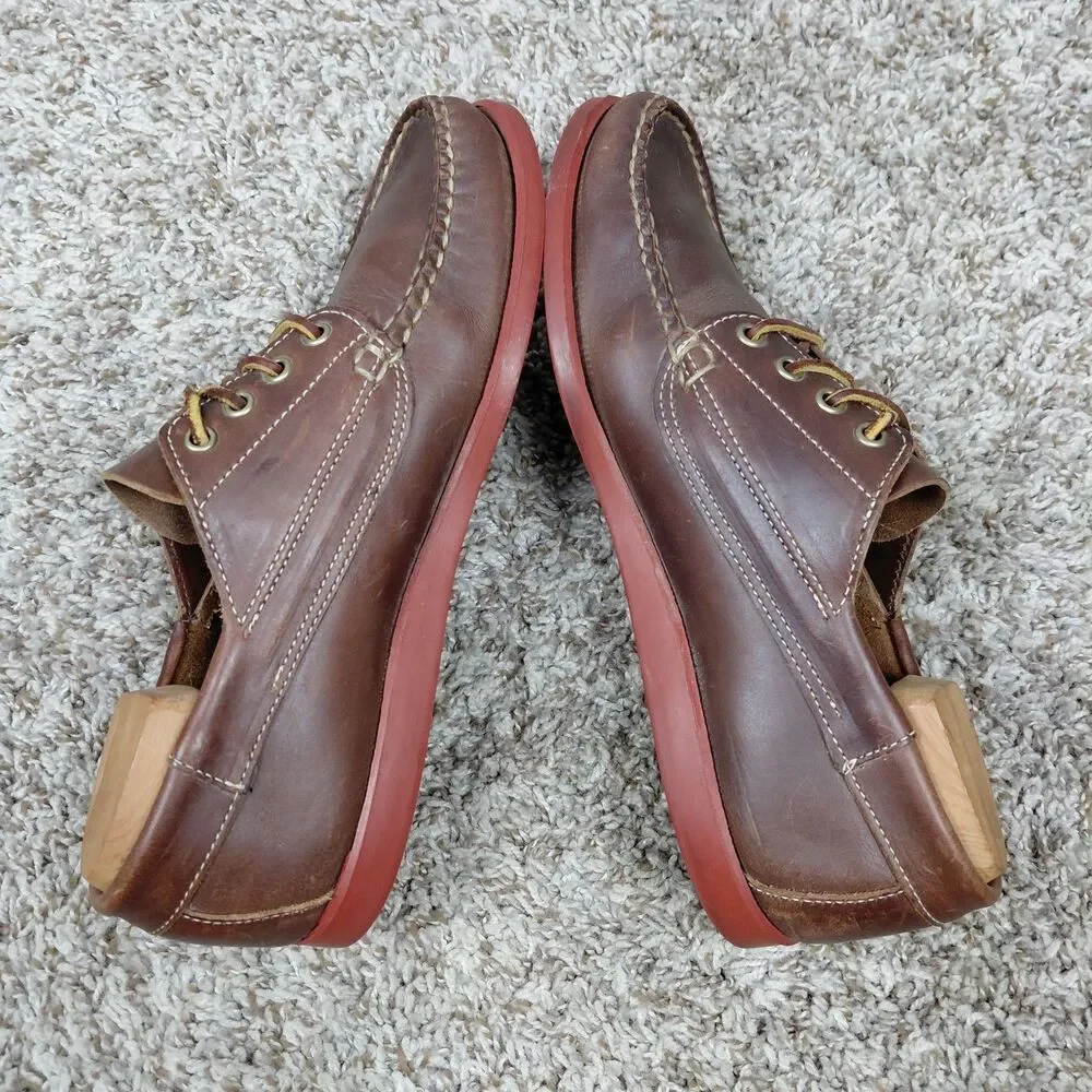 Vintagw Sebago Campsides Hand Sewn Boat Shoes Mens 9 M Brown Leather Made In USA